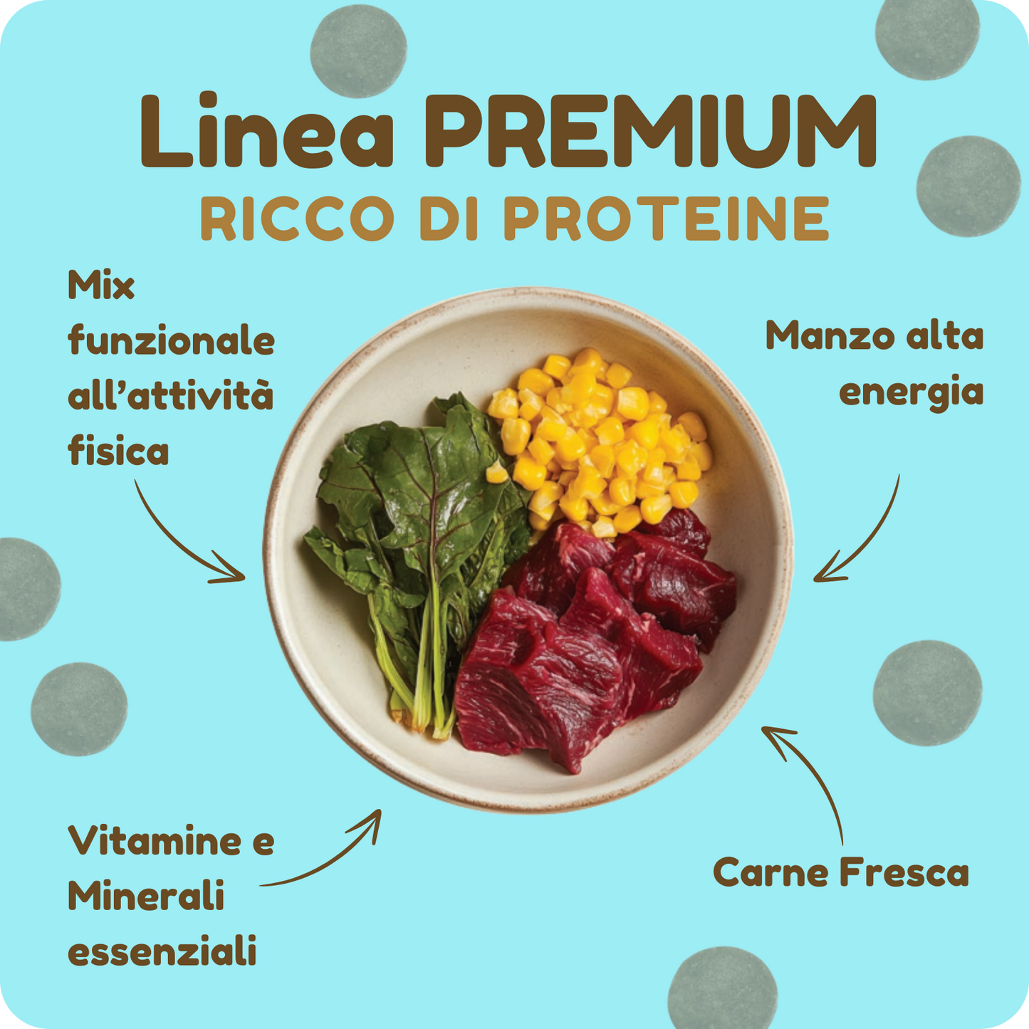 Crocchette PREMIUM con Manzo e Barbabietola per cani di tutte le taglie