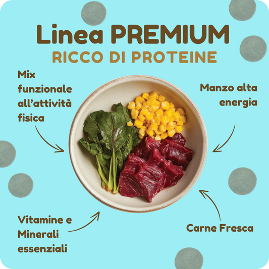 Crocchette PREMIUM con Manzo e Barbabietola per cani di tutte le taglie