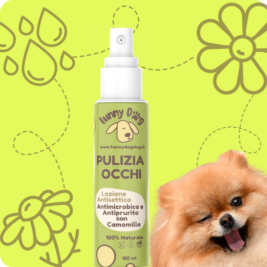 Spray PULIZIA OCCHI antisettico antimicrobico e antiprurito con Camomilla da 150 ml
