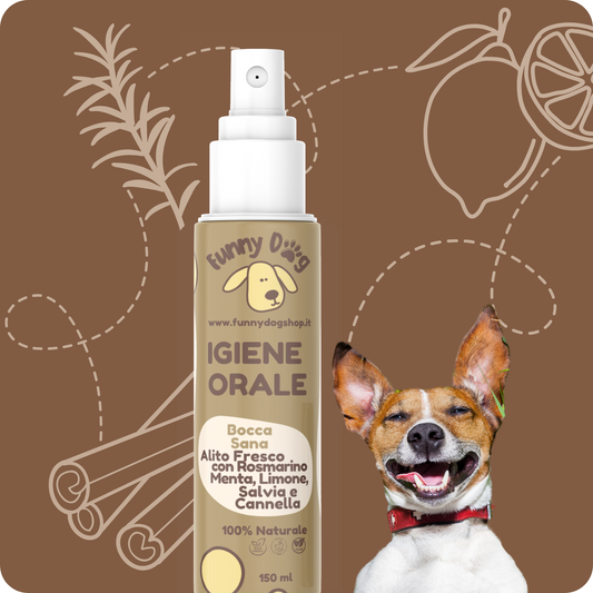 Spray IGIENE ORALE con Rosmarino, Menta, Limone, Salvia e Cannella da 150 ml